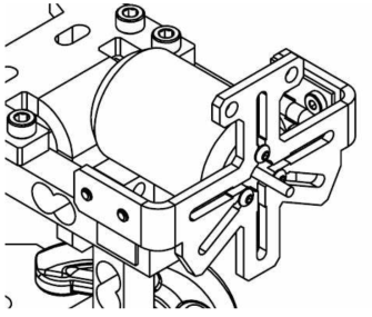 Mounting shown with 36mm​⌀​ and 53mm length inrunner motor