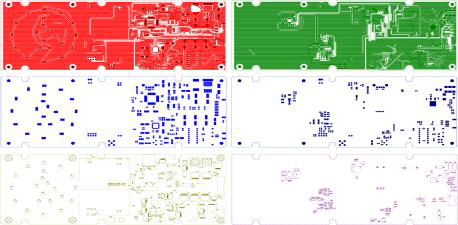 버스음성안내기 PCB 패턴(上 )/패드(中)/부품배치도(下)