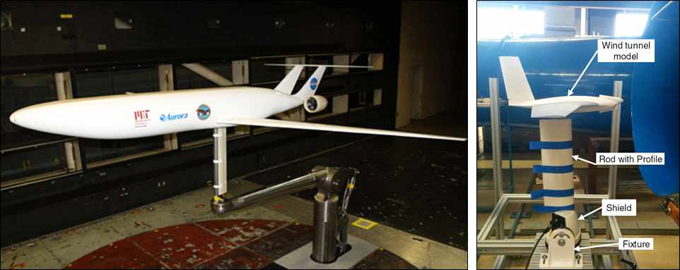 3D 프린팅으로 제작한 풍동시험 모형 사례: (좌) NASA N+3, (우) UAV 모형