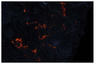 Landsat 8이 촬영한 2019년 호주의 산불모습