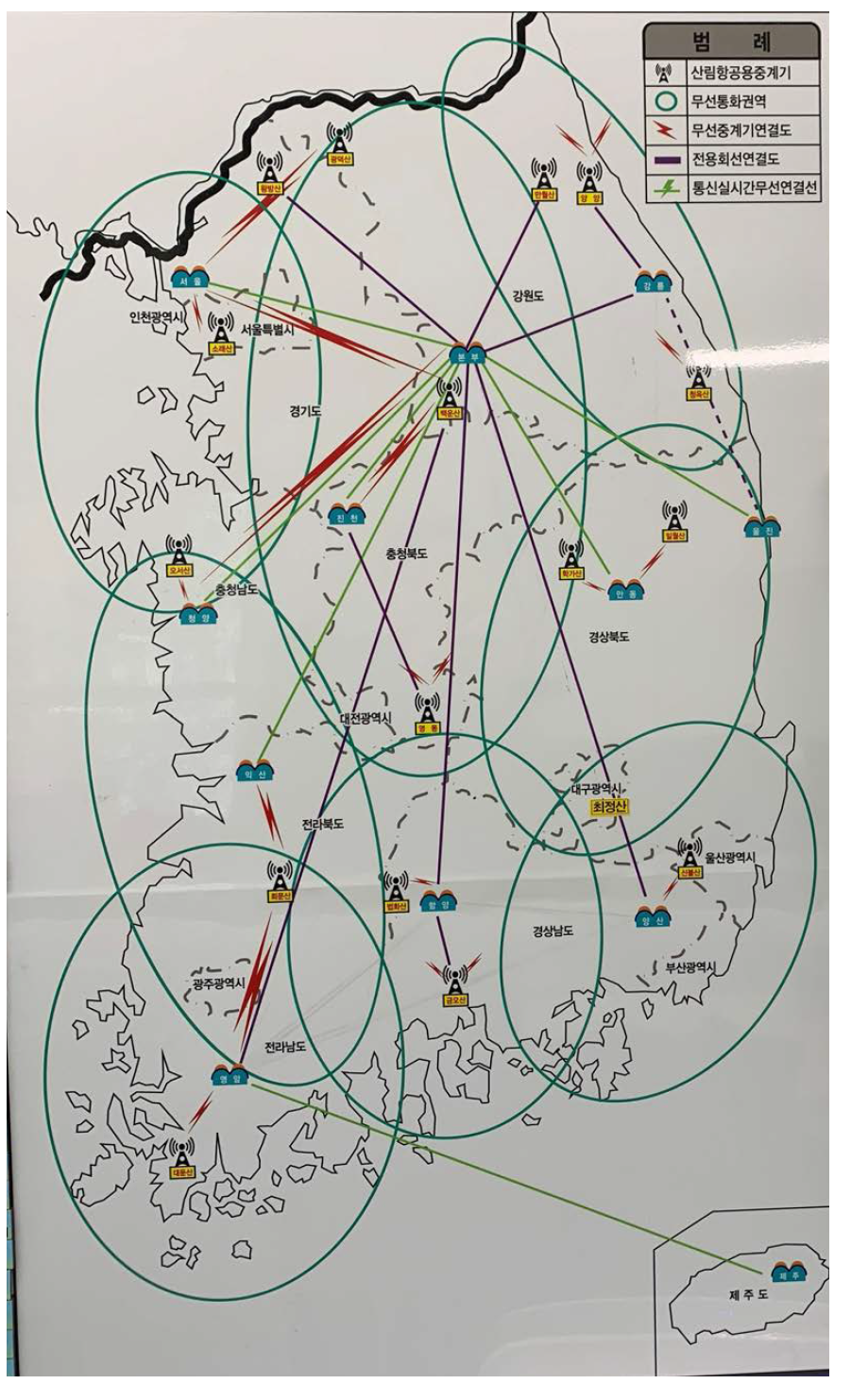 산림청 항공무선통신망 (출처: 산림청 산림항공본부)