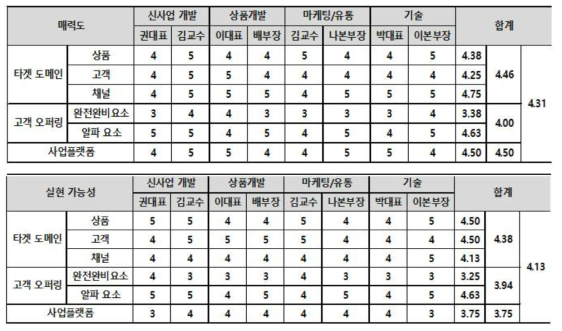 크라우드소싱플랫폼 사업모델 전문가 평가 결과