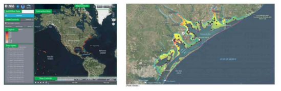 미국 연안 범람 정보 웹사이트 및 홍수침수도 (https://www.usgs.gov/media/images)