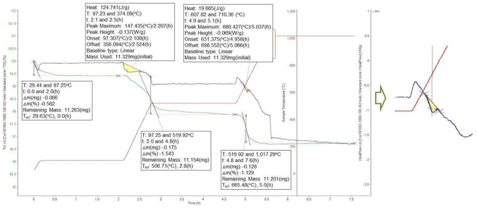 Result of TG/DSC analysis (rapid cooling)