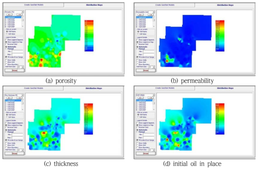 Results of attribute distribution using geostatistics