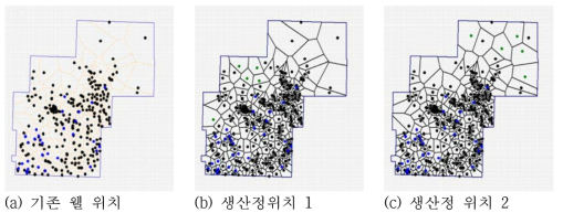 추가 웰 5개 위치 선정(녹색점이 추가 시추공)