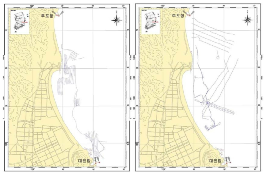 2018 Track lines for multibeam and chirp off Youngduk