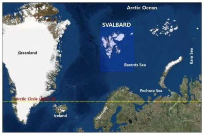 Location map of the Svalbard Archipelago in the Arctic