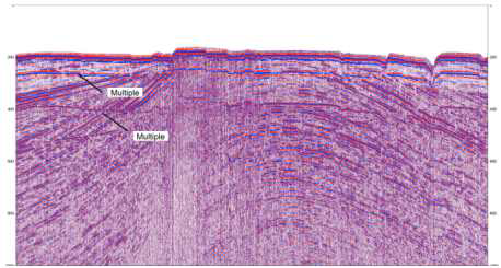 Air-gun (30 in3) profile showing multiples