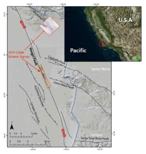 USGS P-cable 3D seismic survey for searching offshore fault