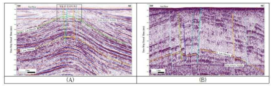 2D seismic profiles showing fault lines (proposed study area 2.)