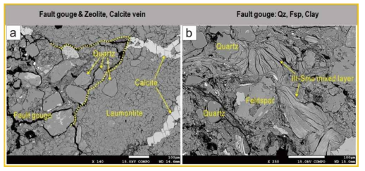 SEM image from fault core samples(point F)