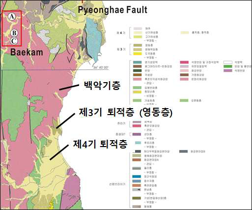 Geological map in Youngduk region