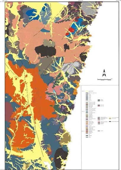 Geological map and fault lines in Ulsan region