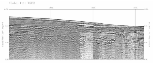 Trace section with sea bottom correction of Line 19OBC-111c