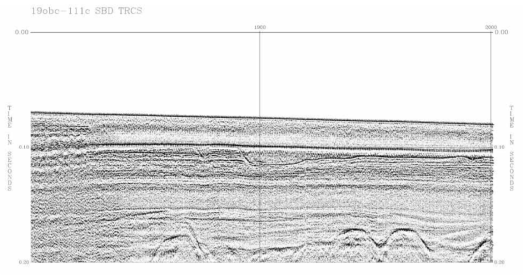 Trace section with sea bottom correction of Line 19OBC-111c SP 1801~2000