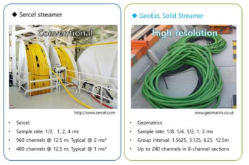 specification of Sercel streamer and GeoEel solid streamer