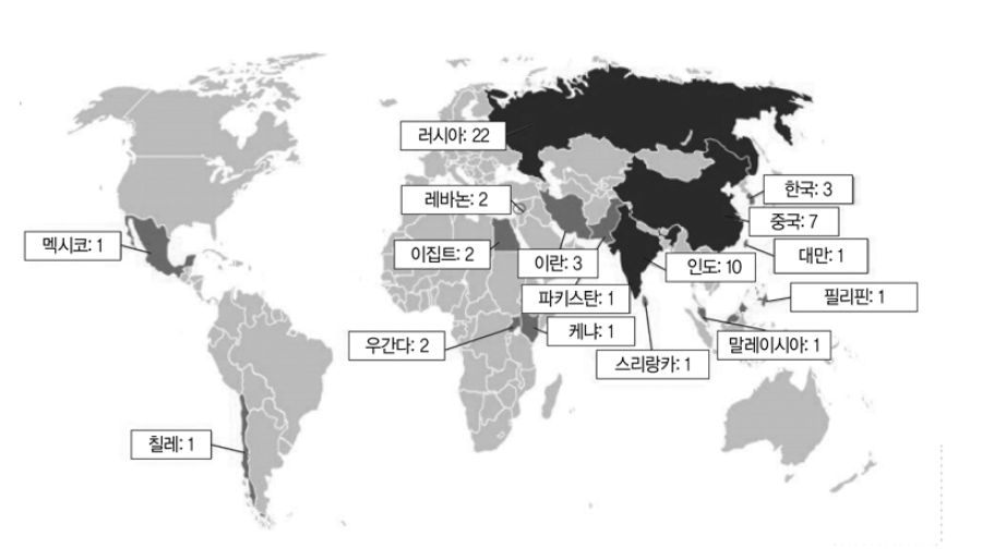 개발도상국의 해외 브랜치 캠퍼스(branch campus) 현황 출처: University of Oxford (2017), International Trends in Higher Education 2016-2017，p. 12