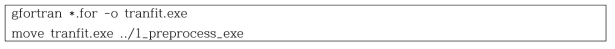 수송관련 전처리 유틸리티 [tranfit.exe] 생성