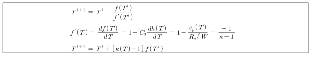 Newton-Raphson 반복법 (f(T) 함수의 온도 T에 대한 미분값)