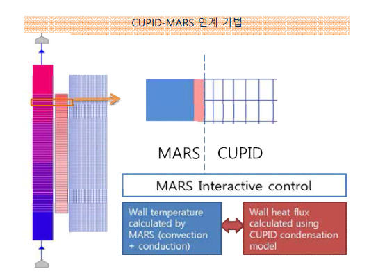 CUPID-MARS 연계해석을 위한 열구조체의 구조 및 격자 개략도