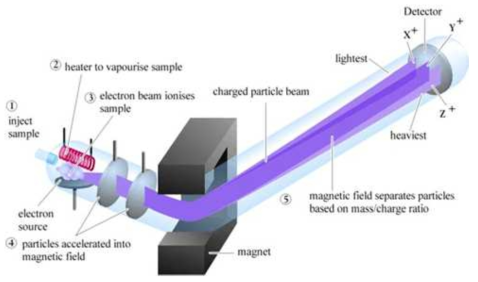 질량분석법 메커니즘 모식도 [Reference: Dr. lan Hunt]