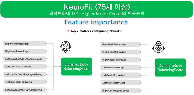 운동프로그램 자동생성을 위한 수정된 건강점수2 (NeuroFit)의 Main Features 2