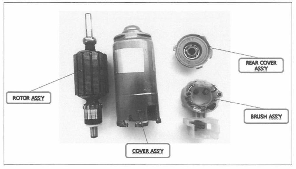 모터 전기자 및 홀센서 부 분해 분석