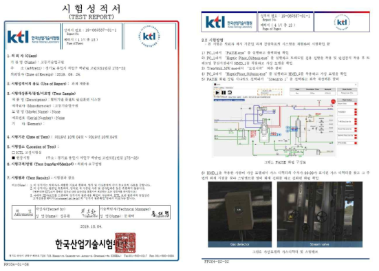 한국산업기술시험원 인증 시험성적서 및 시험 방법