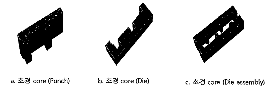 이차전지 몰드의 초경 core 설계의 예