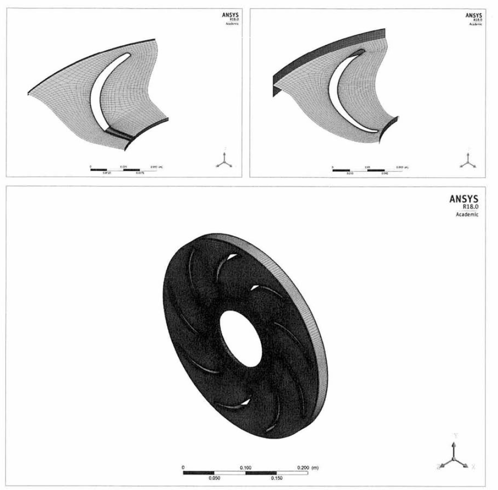 모델 1 리턴베인의 6면체 격자 (왼쪽 위부터 시계방향으로 3mm，22mm 3mm+22mm)