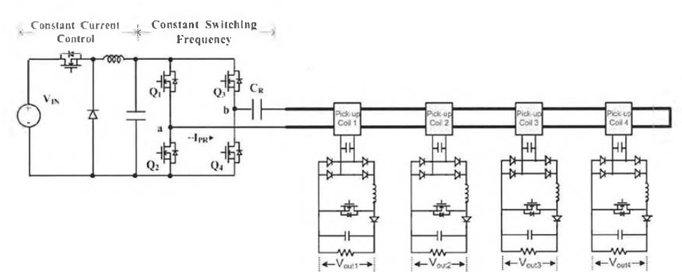 다중부하 비접촉 전력전송장치 주회로 개념도