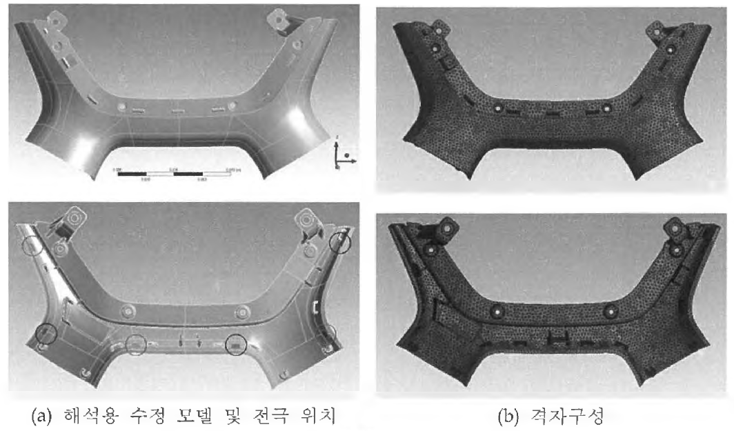 해석용 수정 모델 및 격자 구성