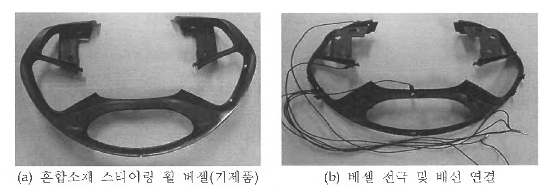 혼합 소재 사출성 및 발열 성능 검토용 스티어링 훨 베젤(기존 제품)