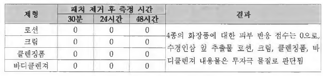 피부 안전성 평가