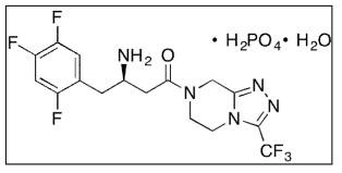 시타글립틴인산염수화물 화학구조