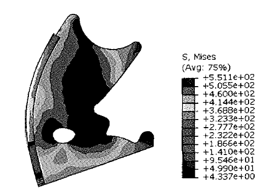 Shoe 2차 변형해석 von-Mises 응력분포