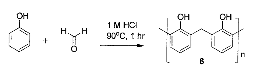 Phenol 과 formaldehyde와의 산 촉매 반응을 통한 novolac PF 수지(6)의 합성