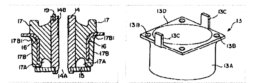 Fukoku 사의 국내 특허 청구항 (내부에 구멍이 있어서 오일을 쉽게 주입할 수 있는 구조)