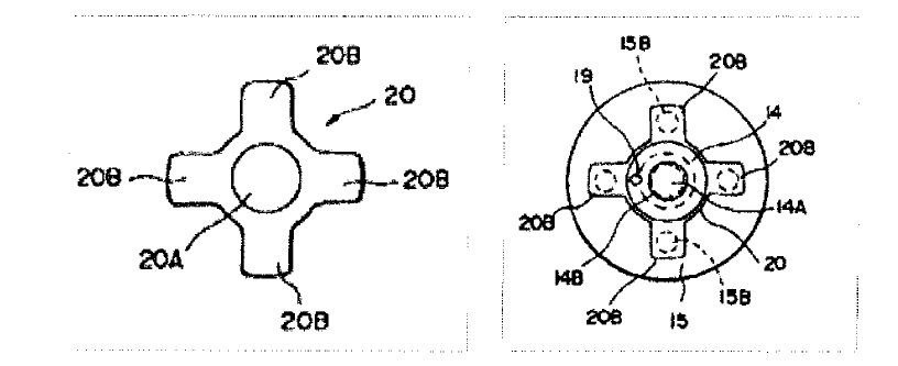 Fukoku 사의 국내 특허 청구항 (내부에 감쇠판과 고충격용 밸브를 설치하는 구조)