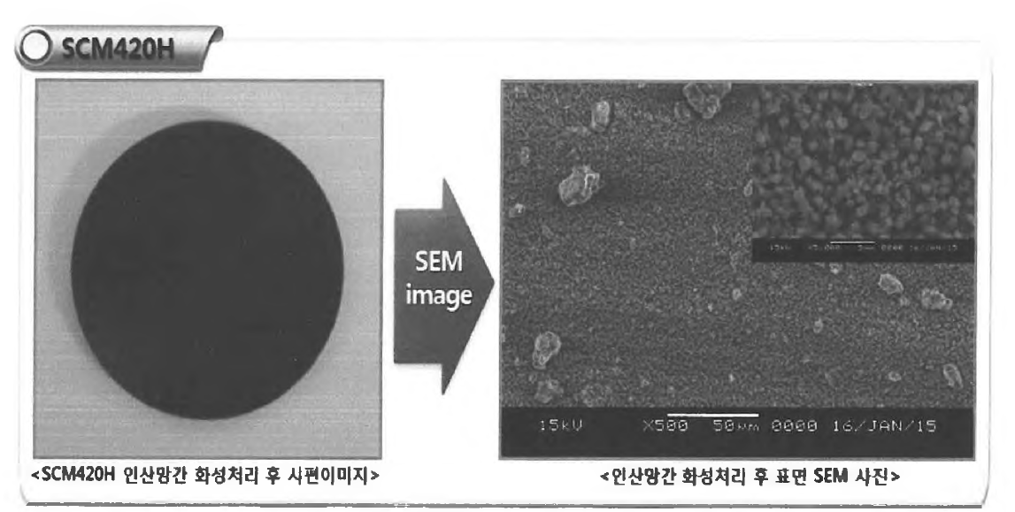 SCM420 탄소강의 인산망간 화성처리 피막 분석