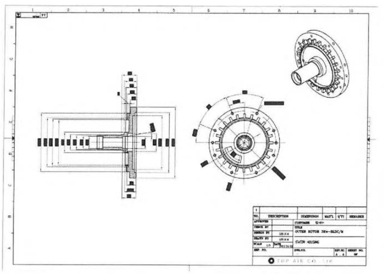 STATOR HOUSING 설계도면