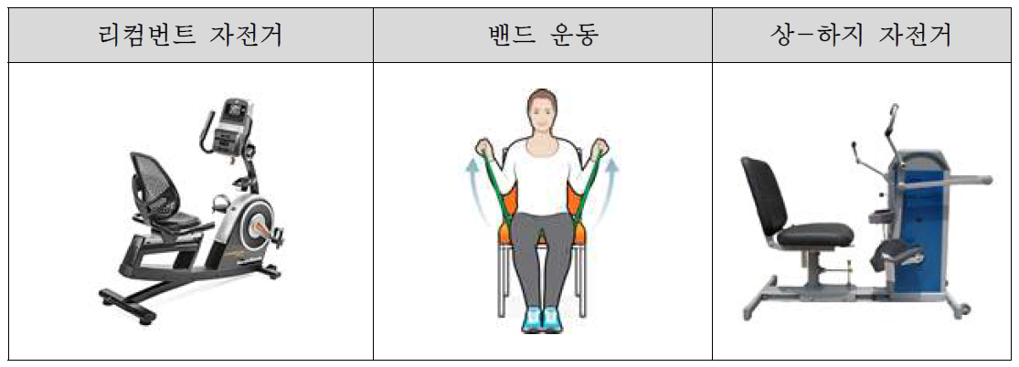 경도, 중증도 뇌졸중 후 운동기기의 일반적 예