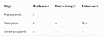 EWGSOP이 구분한 근감소증의 세부 단계 구분
