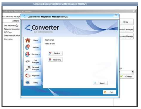 zConverter 가상화 작업 2: Migration Manager 실행