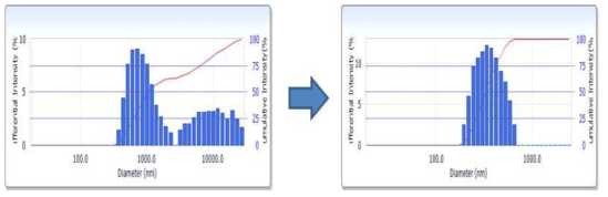 Particle Size Distribution of Newly Developed MgO