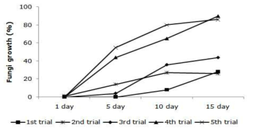 Fungi growth of trial products