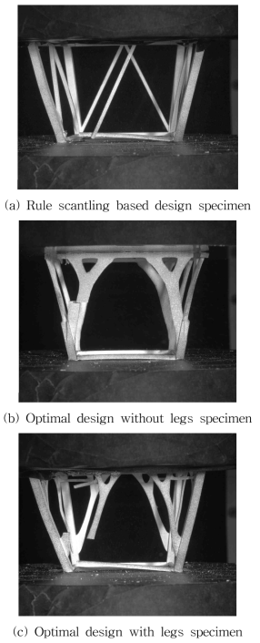 Last step of the structural experiments of each specimen