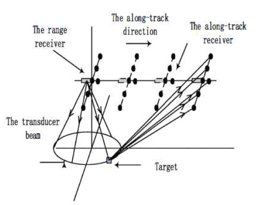 Signal transmission geometry of the multi-beam SAS