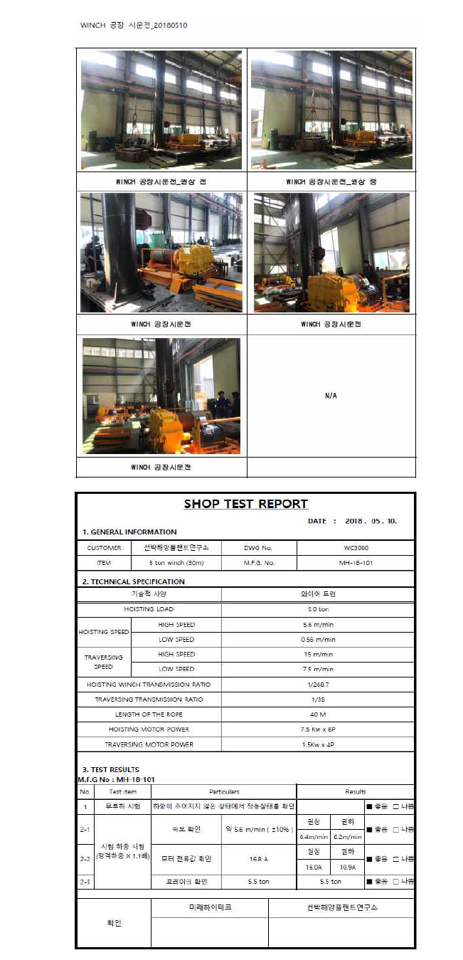 Winch Load / 구동 시험